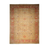 Palace Beige, Blush, Navy Color Hand Knotted All-Over 100% Wool Traditional Oriental Rug